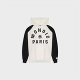 Raglan Hoodie Monoic Paris Black and White | Parisian Dreams Hoodies | Monoic Studios