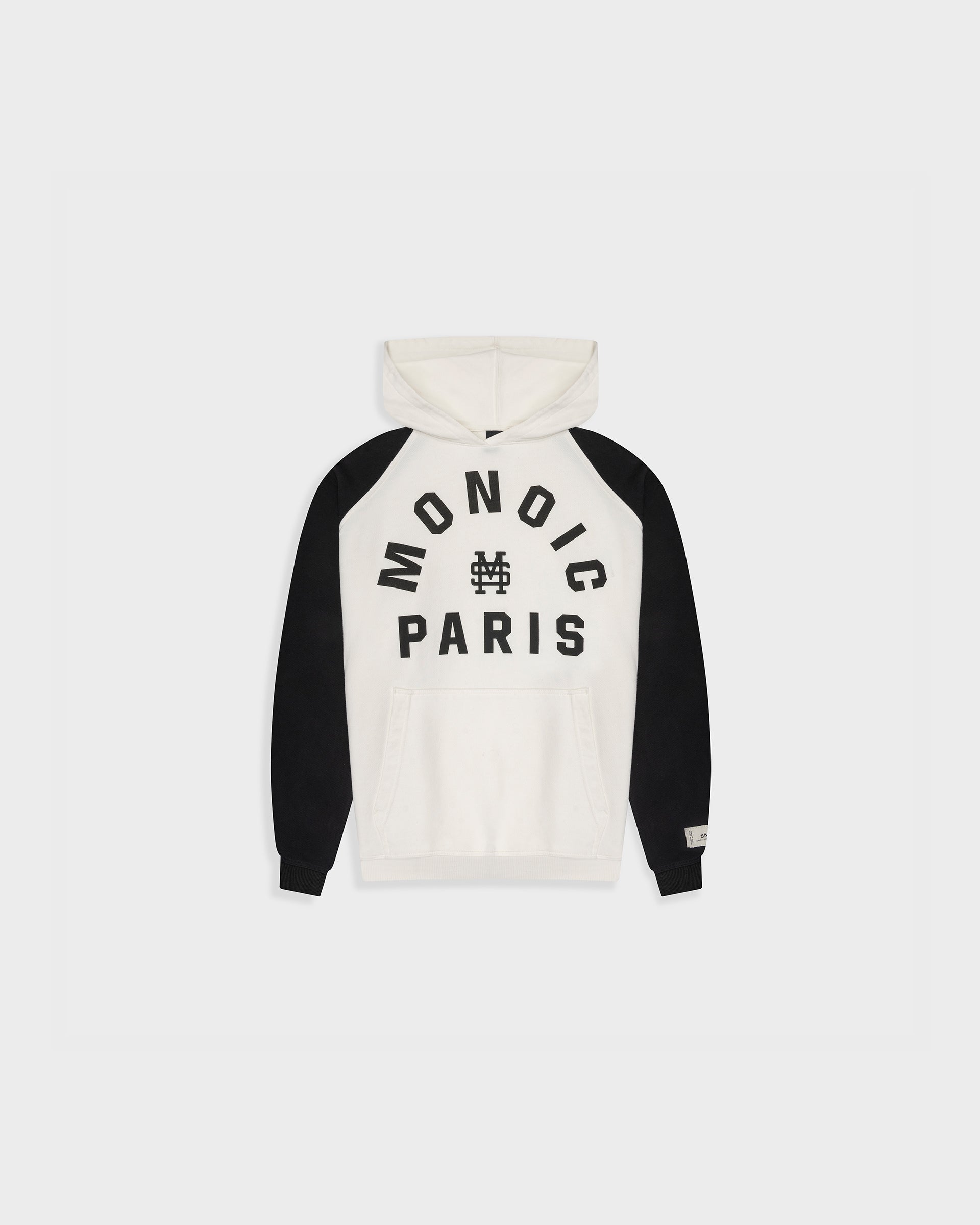 Raglan Hoodie Monoic Paris Black and White | Parisian Dreams Hoodies | Monoic Studios