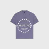 Camiseta Fear Will Lose Morado Desgastado | Camisetas Endless Dreams | Monoic Studios