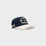 Navy Blue and Cream Baseball Cap | Parisian Dreams Caps | Monoic Studios