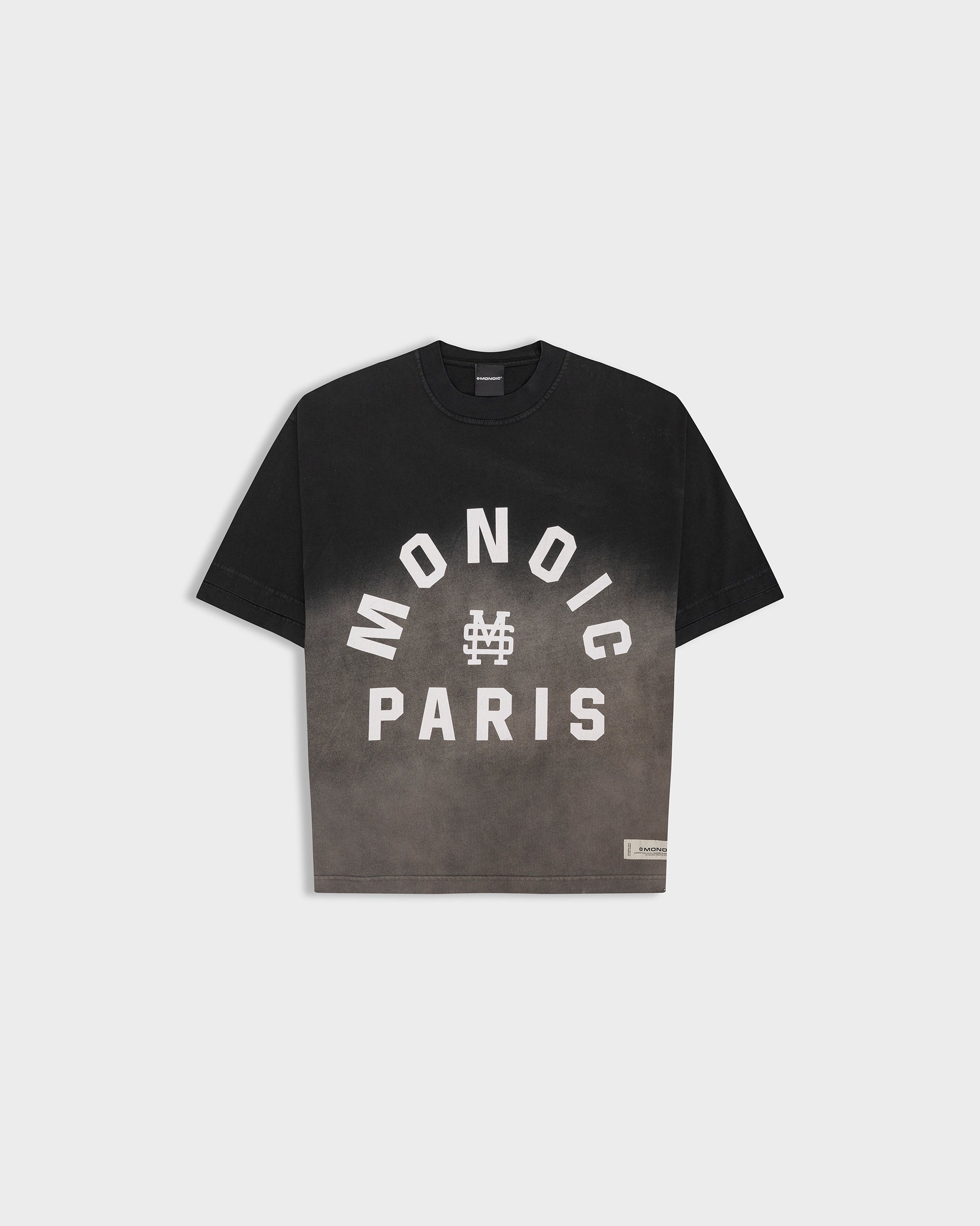 Monoic Paris Boxy Fit T-shirt Gradient 
Jet Black| Parisian Dreams T-shirts | Monoic Studios