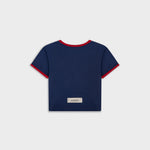 Monoic Paris Crop Top Navy Blue and Red | Parisian Dreams T-shirts | Monoic Studios