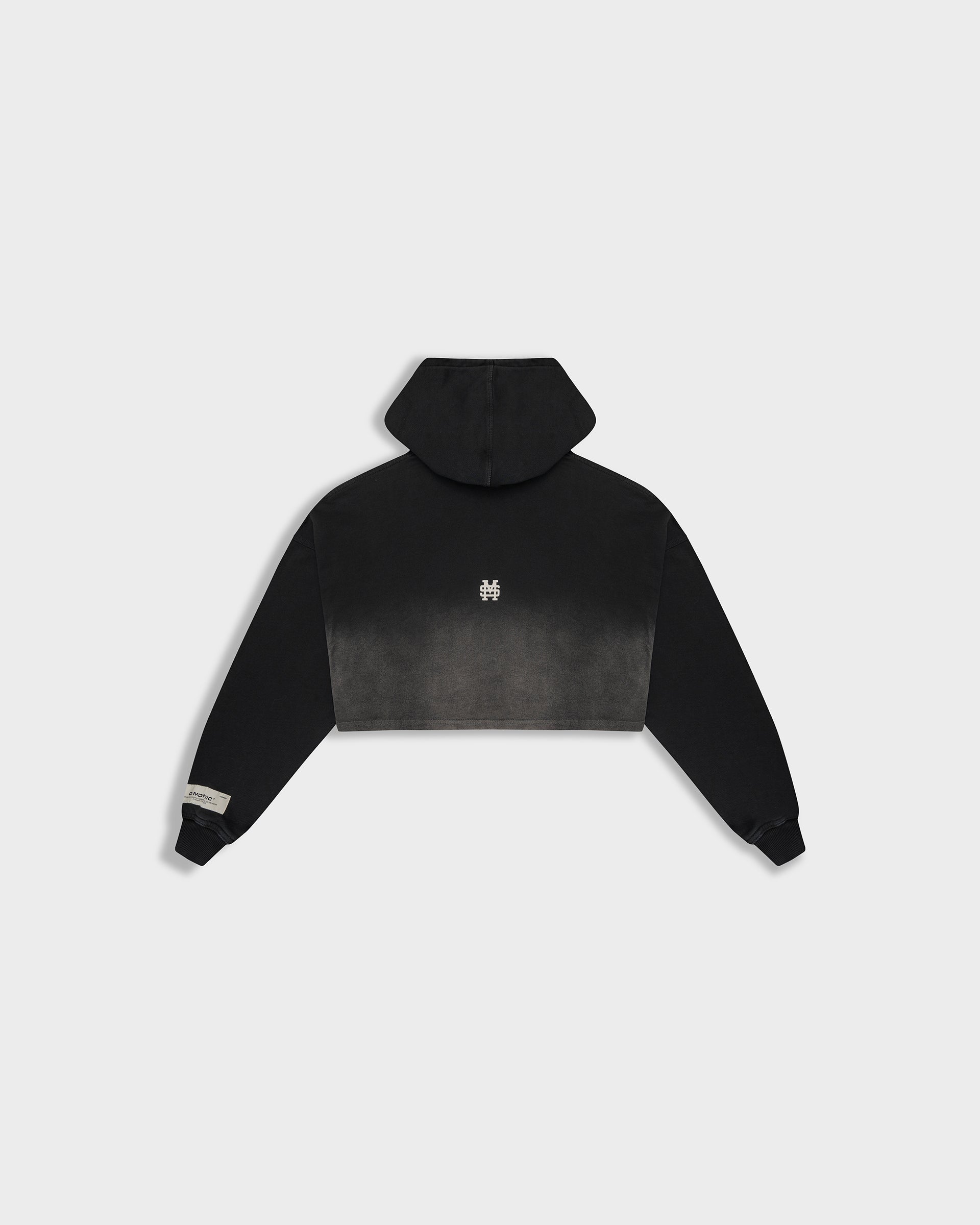 Monoic Paris Cropped Hoodie Gradient Jet Black | Parisian Dreams Hoodies | Monoic Studios