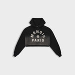 Monoic Paris Cropped Hoodie Gradient Jet Black | Parisian Dreams Hoodies | Monoic Studios