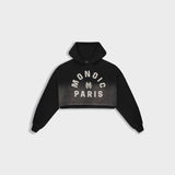 Monoic Paris Cropped Hoodie Gradient Jet Black | Parisian Dreams Hoodies | Monoic Studios