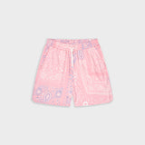 Paisley Bandana Shorts - Baby Pink