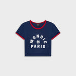 Monoic Paris Crop Top Navy Blue and Red | Parisian Dreams T-shirts | Monoic Studios