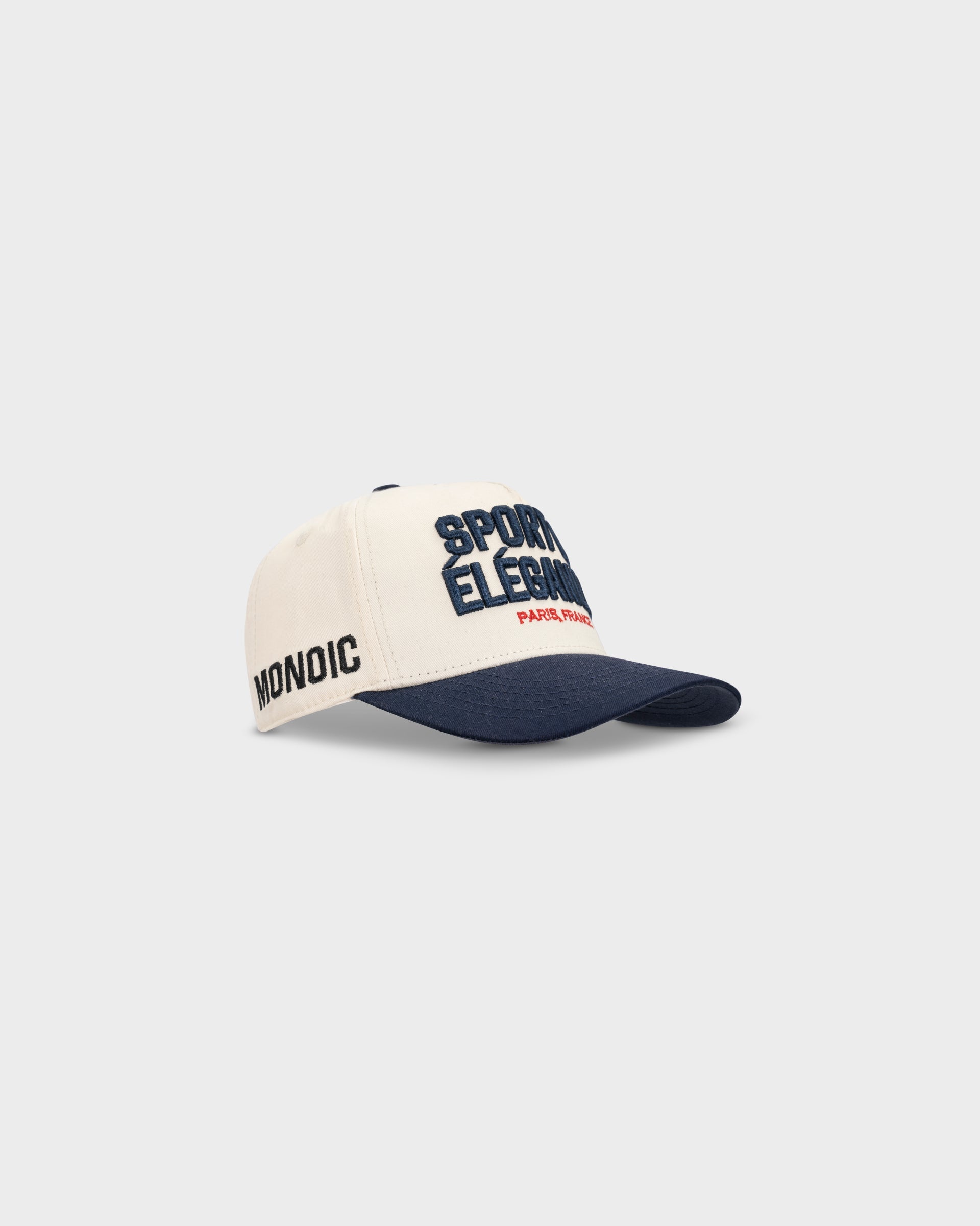 Cream and Navy Blue Baseball Cap | Parisian Dreams Caps | Monoic Studios