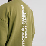 Crewneck Endless Dreams Verde Oliva Desgastado | Crewnecks Endless Dreams | Monoic Studios