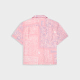 Paisly Bandana Cuban Shirt - Baby Pink