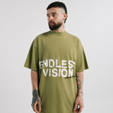 Camiseta Endless Vision Verde Oliva Desgastado | Camisetas Endless Dreams | Monoic Studios