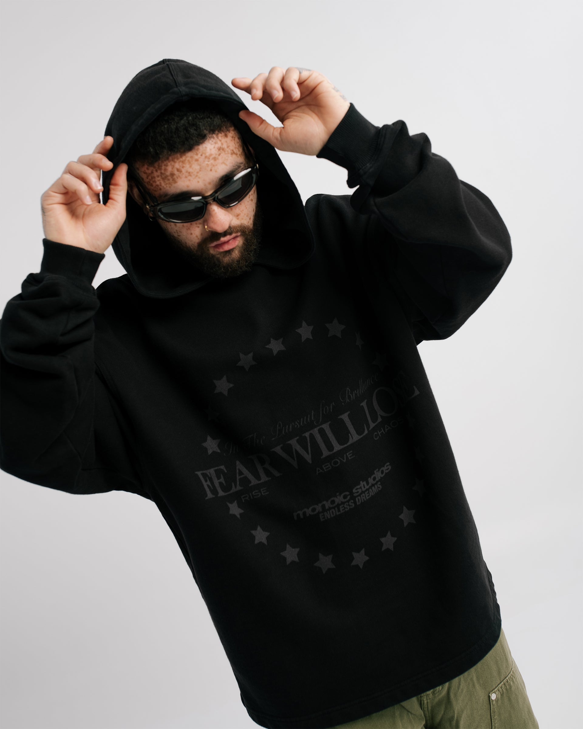 Hoodie Fear Will Lose Negro Oscuro | Hoodies Endless Dreams | Monoic Studios