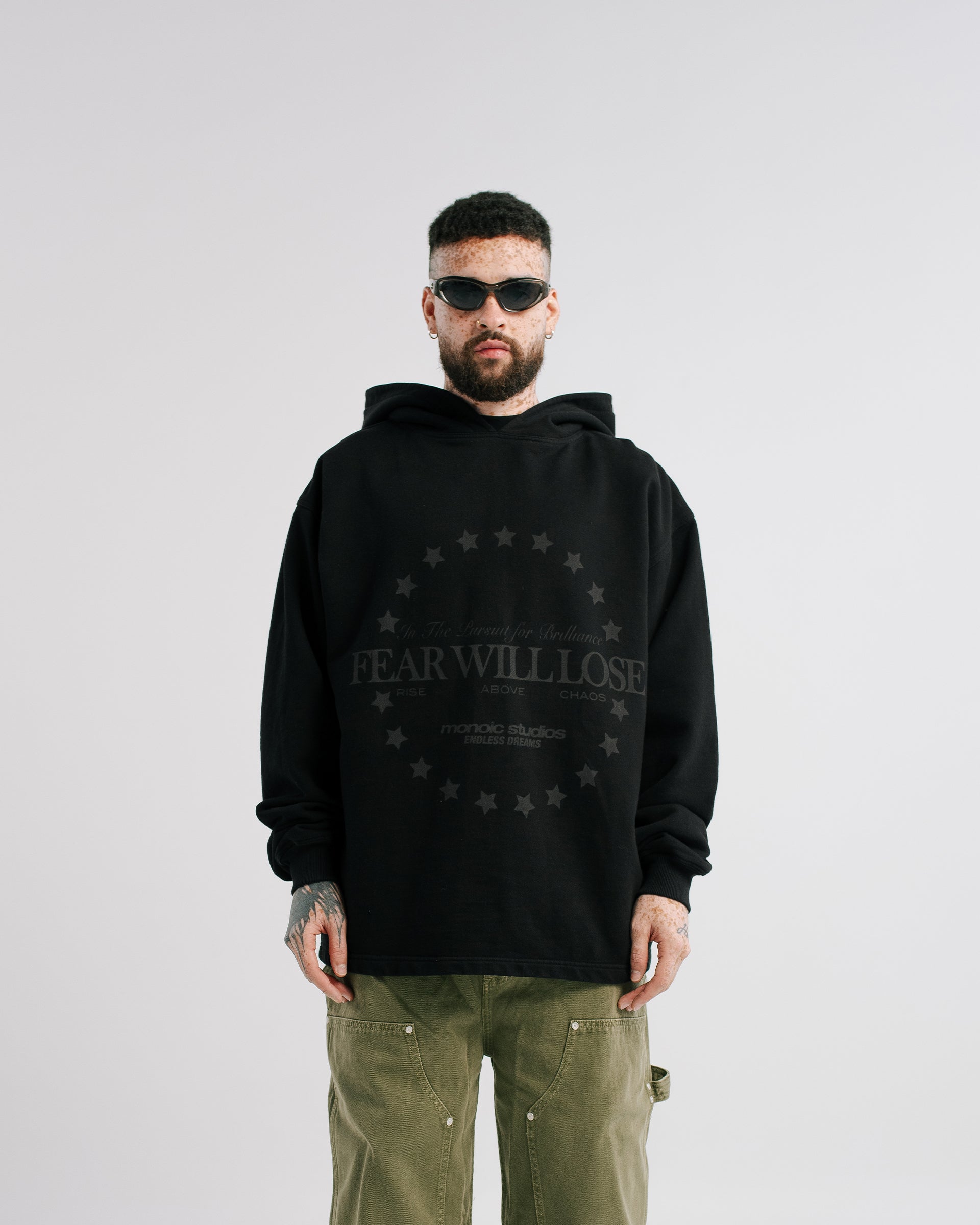 Hoodie Fear Will Lose Negro Oscuro | Hoodies Endless Dreams | Monoic Studios