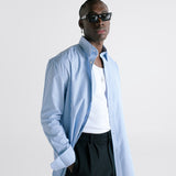 Pinstripe Shirt - Light Blue