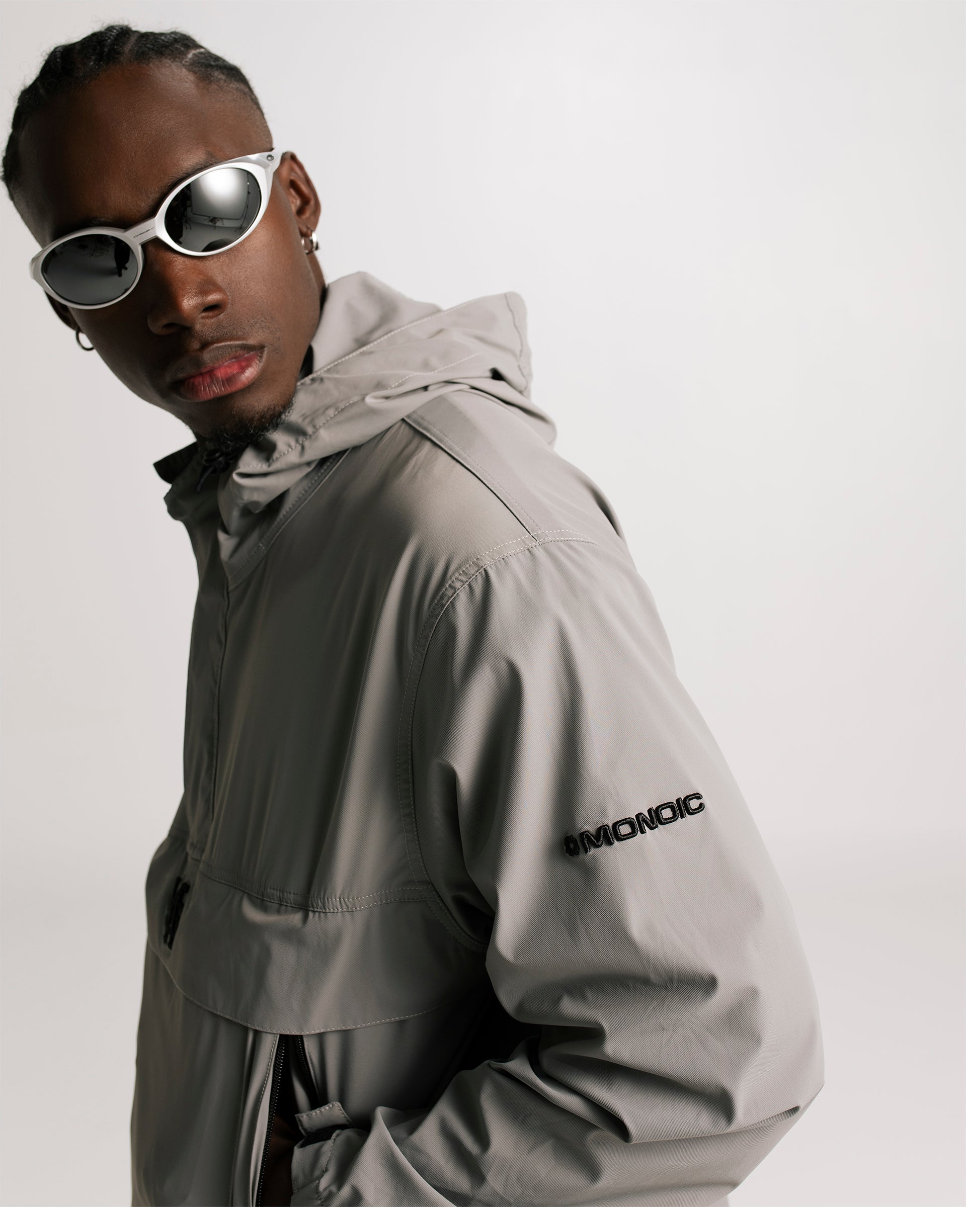 Grey Monoic Windbreaker Jacket | Parisian Dreams Jackets | Monoic Studios