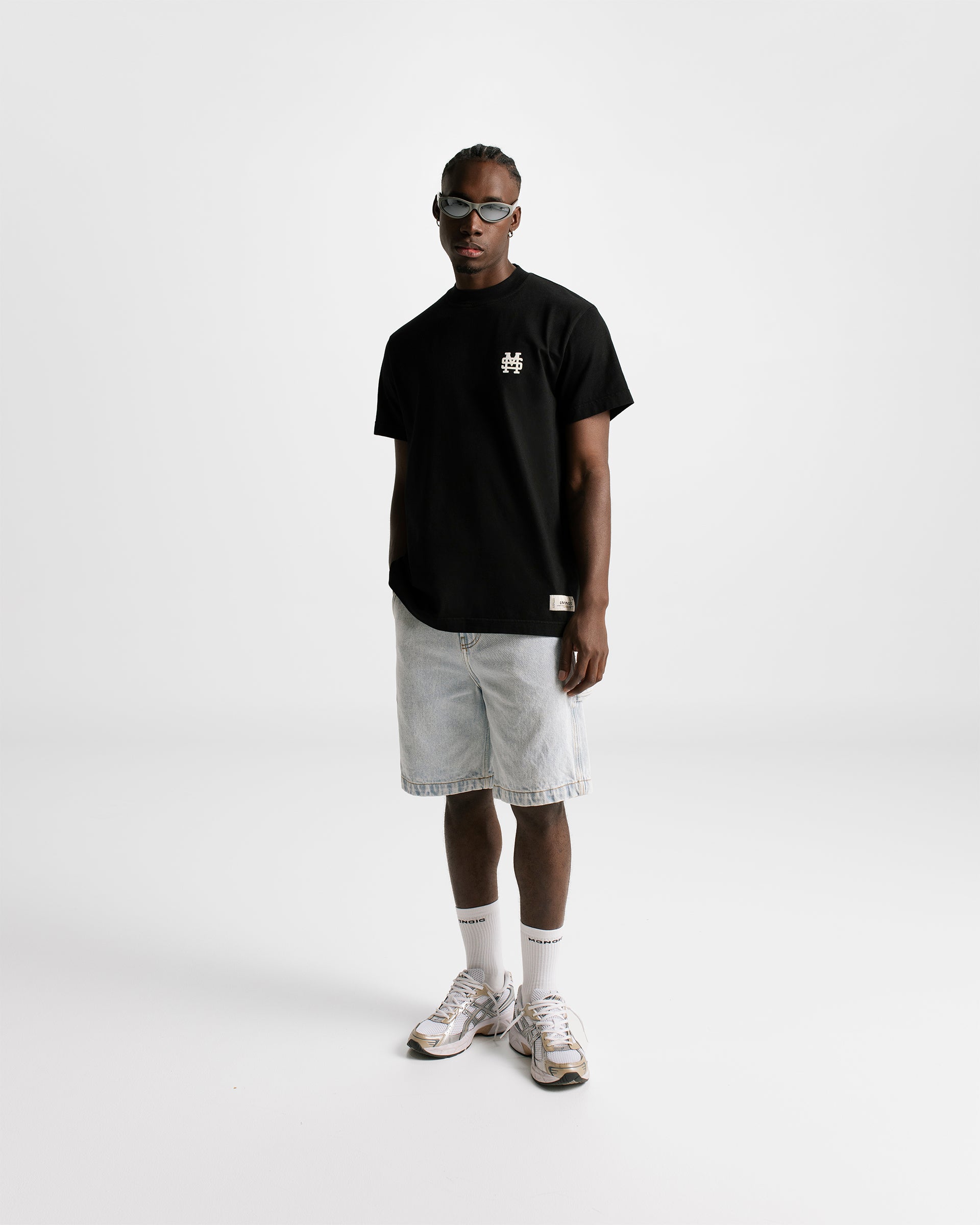 Regular Fit Monogram Jet Black T-shirt | Parisian Dreams T-shirts | Monoic Studios