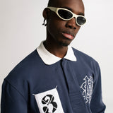 Navy Blue Rugby Polo Shirt | Parisian Dreams T-shirts | Monoic Studios