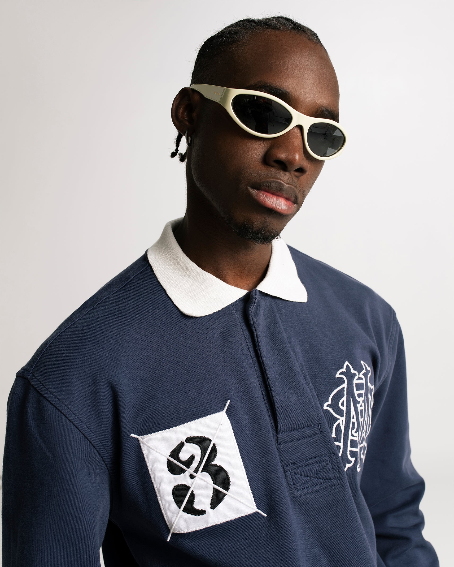 Navy Blue Rugby Polo Shirt | Parisian Dreams T-shirts | Monoic Studios
