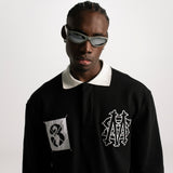 Jet Black Rugby Polo Shirt | Parisian Dreams T-shirts | Monoic Studios