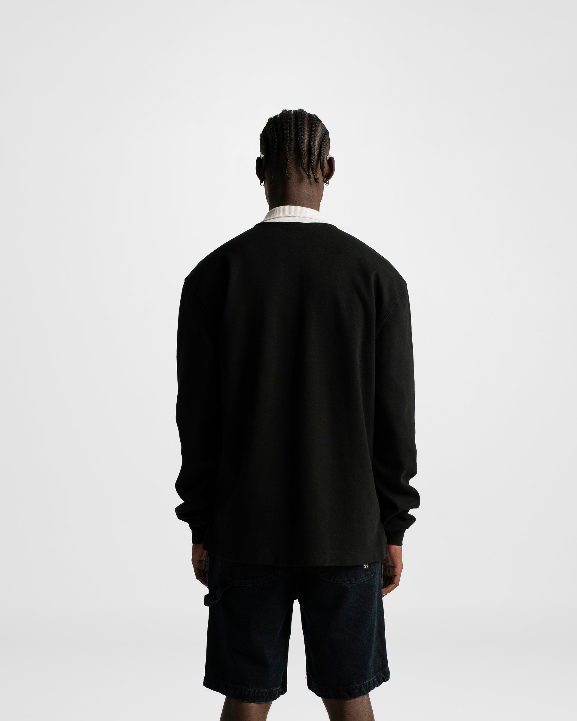 Jet Black Rugby Polo Shirt | Parisian Dreams T-shirts | Monoic Studios