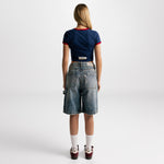 Monoic Paris Crop Top Navy Blue and Red | Parisian Dreams T-shirts | Monoic Studios
