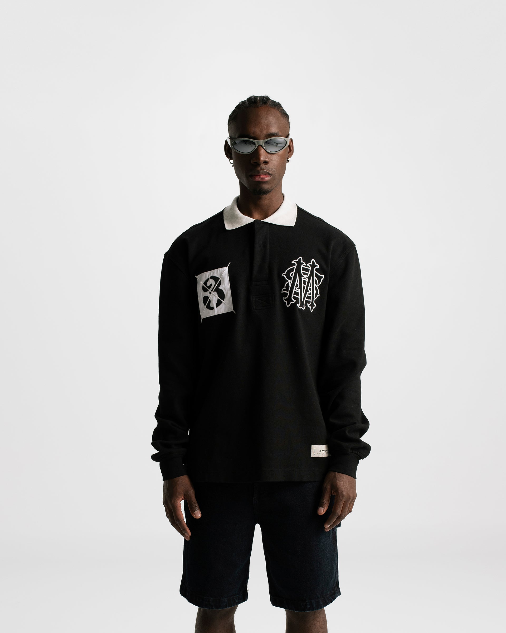 Jet Black Rugby Polo Shirt | Parisian Dreams T-shirts | Monoic Studios