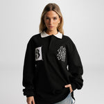 Jet Black Rugby Polo Shirt | Parisian Dreams T-shirts | Monoic Studios