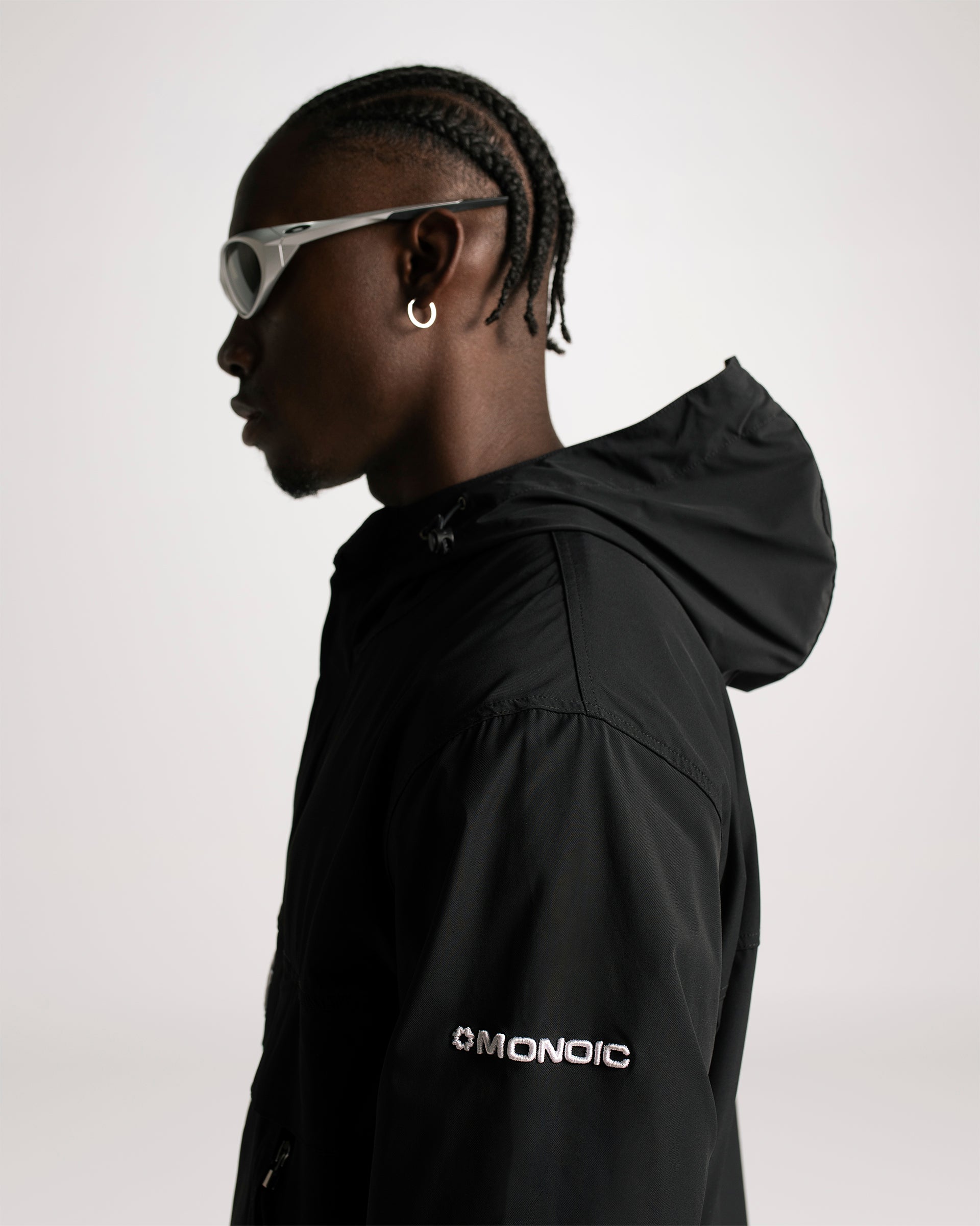Jet Black Monoic Windbreaker Jacket | Jackets Parisian Dreams | Monoic Studios