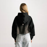 Monoic Paris Cropped Hoodie Gradient Jet Black | Parisian Dreams Hoodies | Monoic Studios