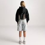 Monoic Paris Cropped Hoodie Gradient Jet Black | Parisian Dreams Hoodies | Monoic Studios