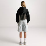 Monoic Paris Cropped Hoodie Gradient Jet Black | Parisian Dreams Hoodies | Monoic Studios