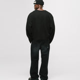 Long Sleeve Boxy T-Shirt – Jet Black