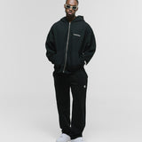 Basic Oversized Zip Hoodie V3 - Jet Black