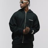 Basic Oversized Zip Hoodie V3 - Jet Black
