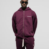Basic Oversized Zip Hoodie V3 - Burgundy