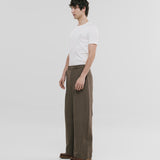 Barrel Fit Houndstooth Trousers - Brown