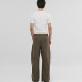 Barrel Fit Houndstooth Trousers - Brown