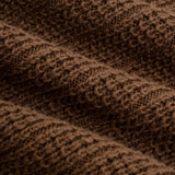 Zip Funnel Neck Knitwear - Brown & Cream