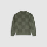 Checkered Knitwear Sweater - Olive
