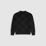 Checkered Knitwear Sweater - Black