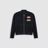 Zip Up Knit Bomber Jacket - Black