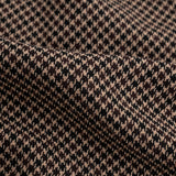 Barrel Fit Houndstooth Trousers - Brown