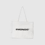 Cream drill 11 oz tote bag with laptop compartment | MONOIC Studios bags
