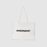Cream drill 11 oz tote bag with laptop compartment | MONOIC Studios bags