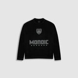 Oversized Shield Waffle Long Sleeve T-Shirt - Black (Exclusive)