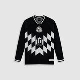 Football Jersey Knit Long Sleeve - Black
