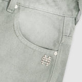 Flared Pants -  Distressed Olive green