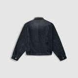 Aviator Denim Jacket - Distressed Black