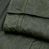 Monogram Leather Jacket - Olive green