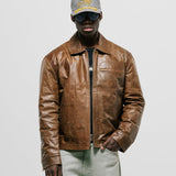 Monogram Leather Jacket - Honey Brown